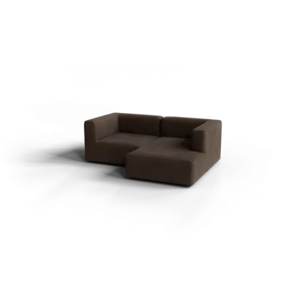 Chaiselongue, rechts -TASI- Farbe Espresso - Stoff: kvadrat Moss
