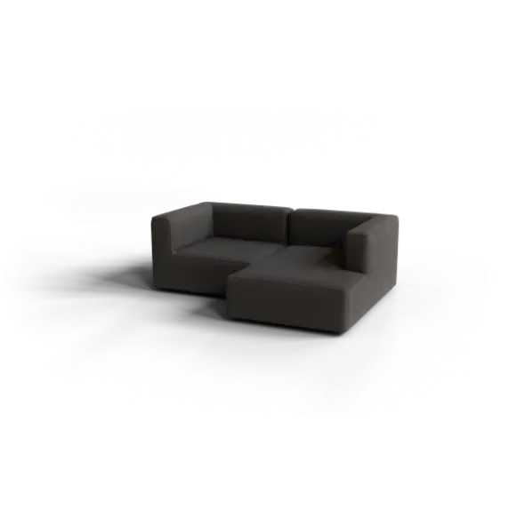 Chaiselongue, rechts -TASI- Farbe Taupe - Stoff: Boucla