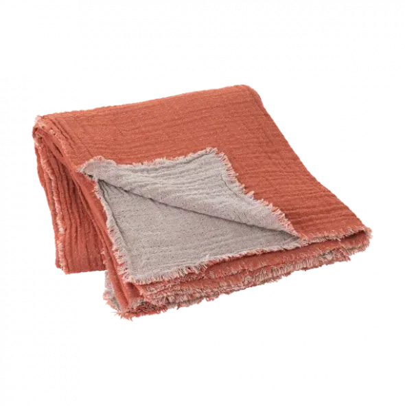 Decke -DOUBLE- Farbe Rustique Brown 130 x 200 cm