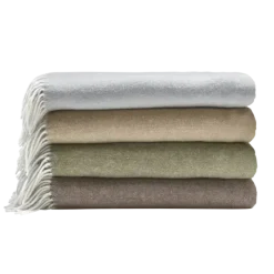 Decke -FINHO- Farbe Dark Olive Größe 130 x 200 cm