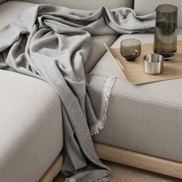 Decke -MELANGE- Farbe Steel Gray - Größe 130 x 200 cm