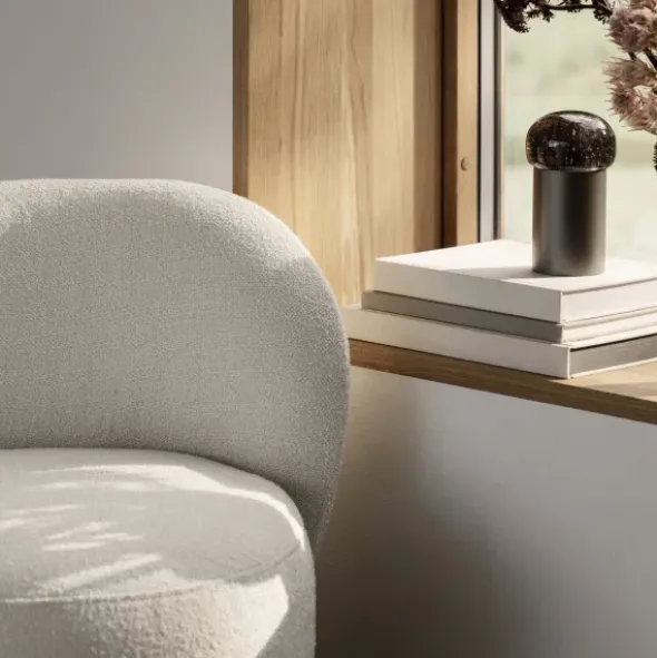Drehsessel -KUON- Boucla Beige