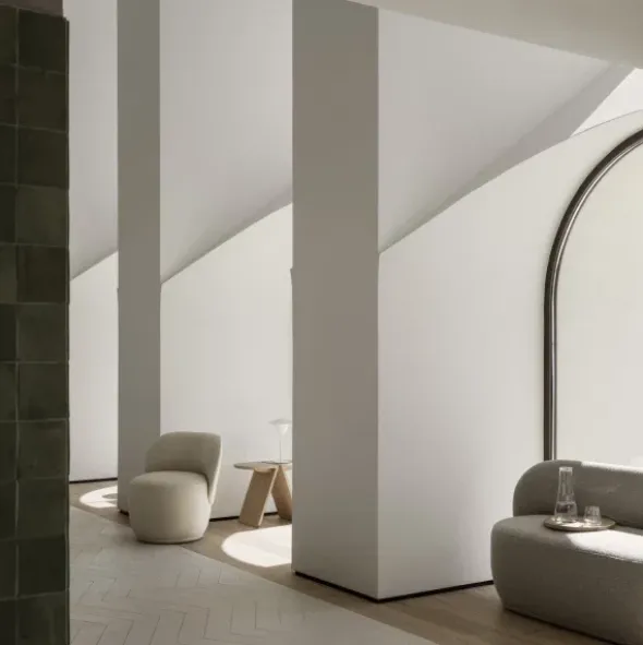 Drehsessel -KUON- Boucla Beige