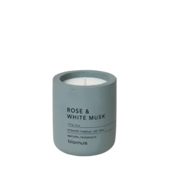 Duftkerze -FRAGA- Farbe FlintStone - Größe Ø 6,5 cm, Duft: Rose & White Musk