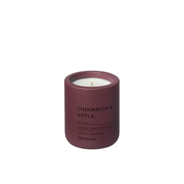 Duftkerze -FRAGA- Farbe Port - Größe Ø 6,5 cm, Duft: Cinnamon & Apple