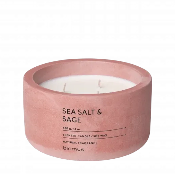 Duftkerze -FRAGA- Farbe Withered Rose - Größe Ø 13 cm, Duft: Sea Salt & Sage