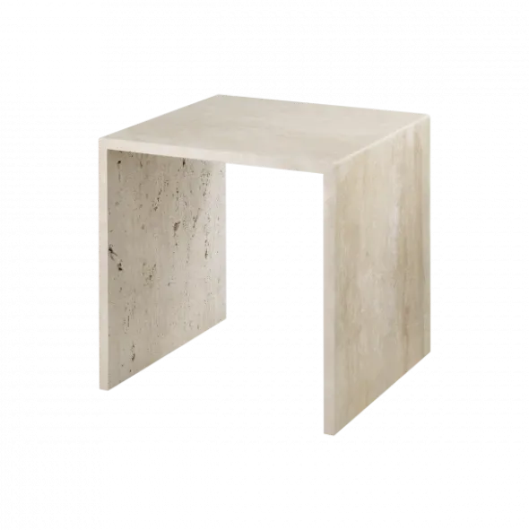 2er Set Beistelltische -VARU- Farbe Beige - aus Travertin