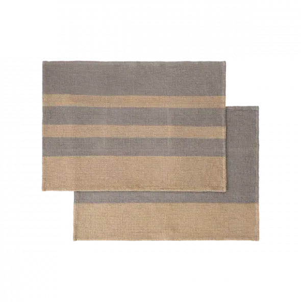 2er Set Geschirrtücher -GANO- Farbe Steel Gray & Tan - Größe 70 x 50 cm
