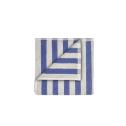2er Set Gästehandtücher -ARTO- Farbe Moonbeam/Mazarine Blue - Größe 30 x 50 cm, breite Streifen