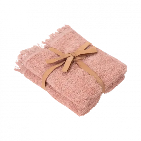 2er Set Gästehandtücher -FRINO- Farbe Misty Rose - Größe 30 x 50 cm