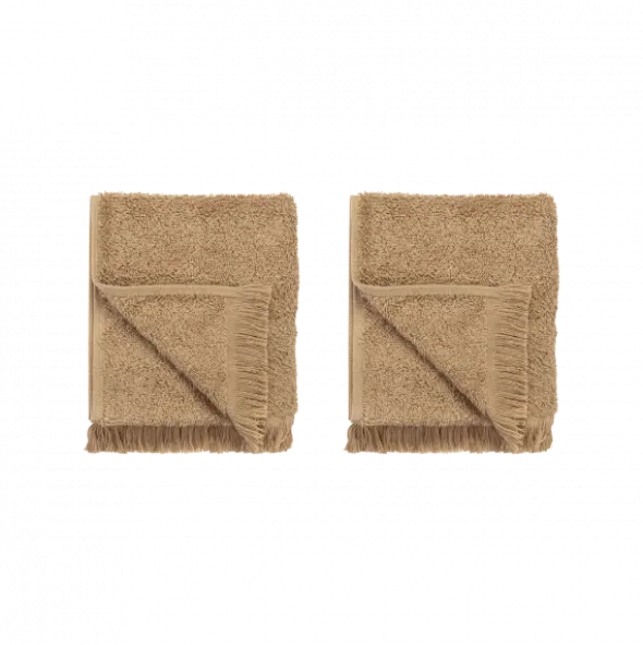 2er Set Gästehandtücher -FRINO- Farbe Tan - Größe 30 x 50 cm