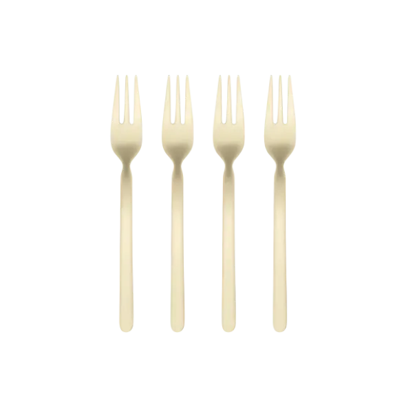 4er Set Kuchengabeln -STELLA- Farbe Champagne