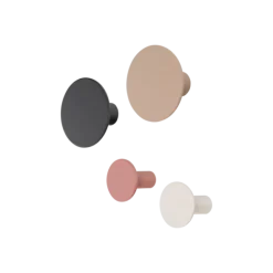 4er Set Wandhaken -PONTO- Farben Moonbeam, Espresso… - versch. Größen