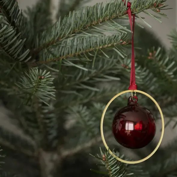 4er Set Weihnachtsschmuck -KITAI- Farbe Gold/Port - Form: Kugel