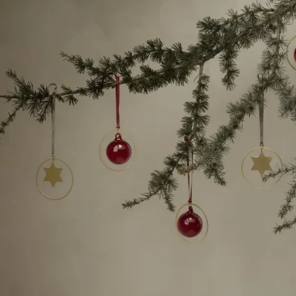 4er Set Weihnachtsschmuck -KITAI- Farbe Gold/Port - Form: Kugel
