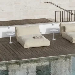 Garten Beistelltisch -STAY- Farbe White - Größe Ø 40 cm