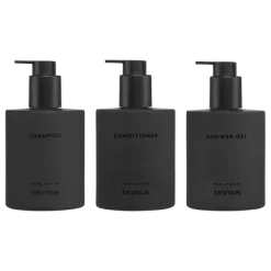 Glasflaschen Set -KIREI- Farbe Smoke - Größe 3 x 350 ml, Schrauben