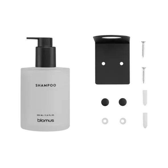 Glasflasche Shampoo -KIREI- Farbe White - Größe 350 ml, Schrauben