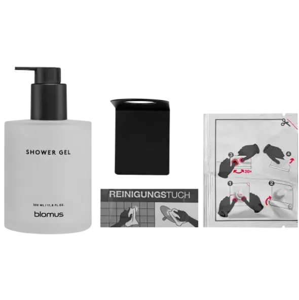 Glasflasche Shower Gel -KIREI- Farbe White - Größe 350 ml, Kleben