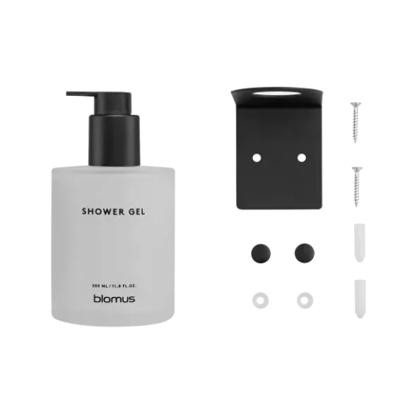 Glasflasche Shower Gel -KIREI- Farbe White - Größe 350 ml, Schrauben