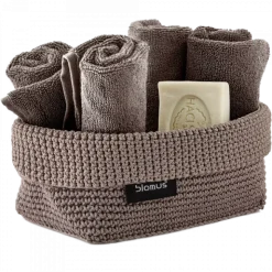 Häkelkorb -TELA- Farbe Taupe - Größe L