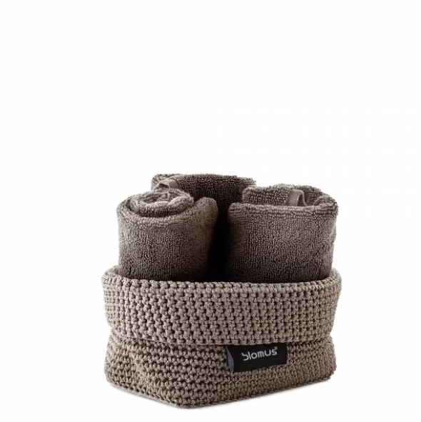 Häkelkorb -TELA- Farbe Taupe - Größe M