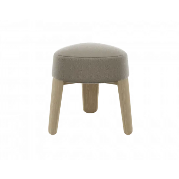 Hocker -KUON- Stoff Boucla Farbe Shitake, oak nature