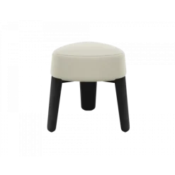 Hocker -KUON- Stoff Boucla Farbe Beige, oak black stained