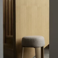 Hocker -KUON- Stoff Socia, Farbe Desert, oak nature