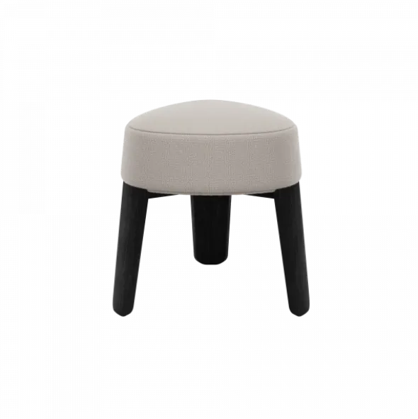 Hocker -KUON- Stoff Socia, Farbe Desert, oak black stained