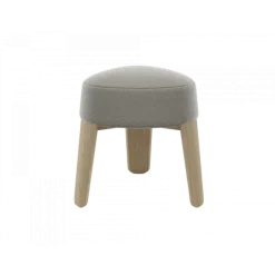 Hocker -KUON- Stoff Socia Farbe Taupe, oak nature
