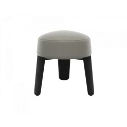 Hocker -KUON- Stoff Socia Farbe Taupe, oak black stained