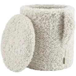 Hocker -TEDDY- Farbe Moonbeam, mit Stauraum