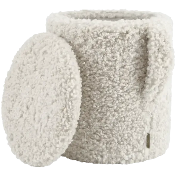 Hocker -TEDDY- Farbe Moonbeam, mit Stauraum