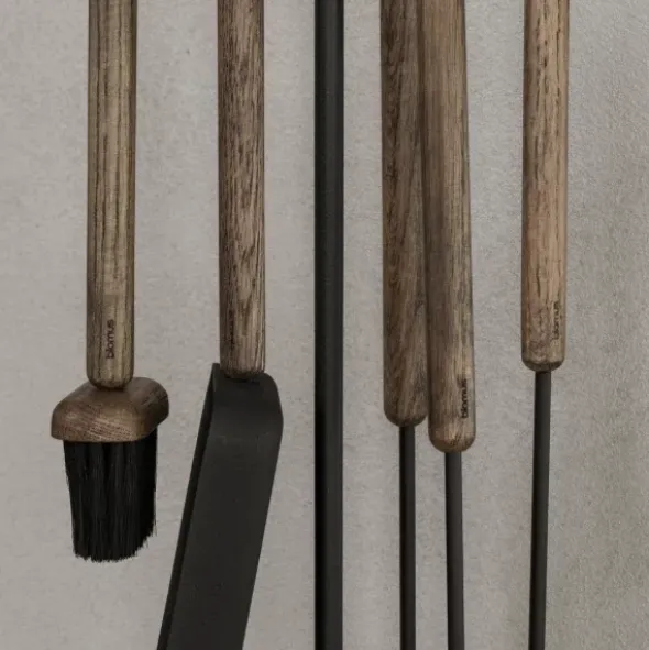 Kaminbesteck 5-tlg. -ASHI- Brown Oak