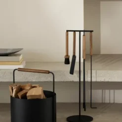Kaminbesteck 5-tlg. -ASHI- Brown Oak