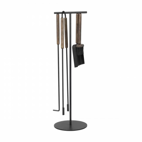 Kaminbesteck 5-tlg. -ASHI- Brown Oak