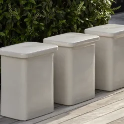 Keramikhocker -TOKI- Farbe Lily White - T-Shape