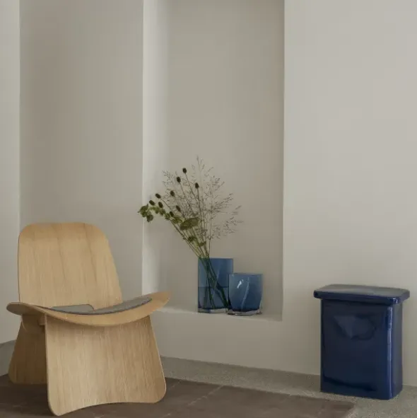 Keramikhocker -TOKI- Farbe Mazarine Blue - T-Shape