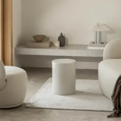 Keramik Hocker -TORU- Farbe Lily White - Form: Zylindrisch