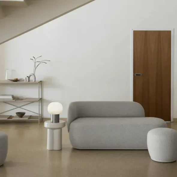 Keramik Hocker -TORU- Farbe Lily White - Form groß