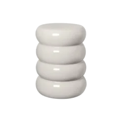 Keramik Hocker -TORU- Farbe Lily White - Form rund