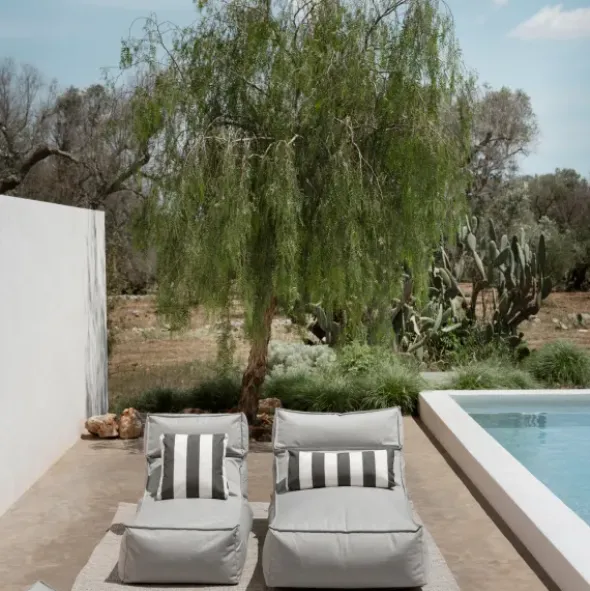 Outdoor-Lounger -STAY- Farbe Cloud - Größe 80 x 150 cm