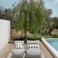Outdoor-Lounger -STAY- Farbe Cloud - Größe 80 x 150 cm