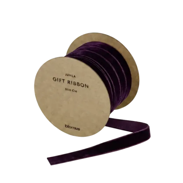 Samt Geschenkband -JUHLA- Farbe Midnight Plum - Größe S