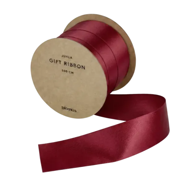 Satin Geschenkband -JUHLA- Farbe Port - Größe M