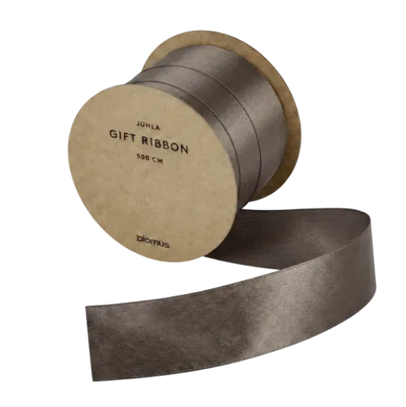 Satin Geschenkband -JUHLA- Farbe Coffee - Größe M