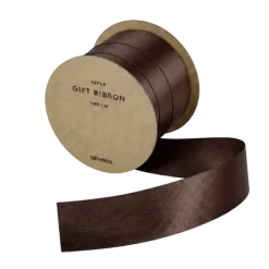 Satin Geschenkband -JUHLA- Farbe Dark Earth - Größe M