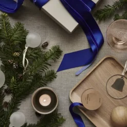 Satin Geschenkband -JUHLA- Farbe Mazarine Blue - Größe L