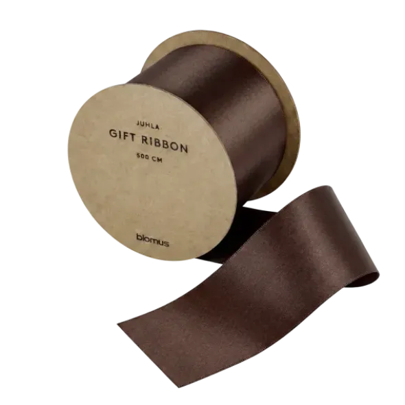 Satin Geschenkband -JUHLA- Farbe Dark Earth - Größe L